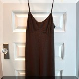 H06. Italia 2000 brown silk polka dot sundress size 42 - $30 